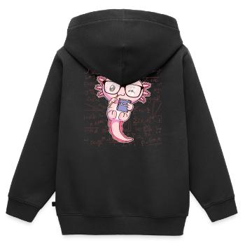 Kawaii Axolotl Pun Lustig Math Mathematik Geschenk - Kinder Premium Organic Zip Hoodie - Schwarz - Hinten - AI Model Kid Male (0cm)
