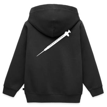 Spritze - Kinder Premium Organic Zip Hoodie - Schwarz - Hinten - AI Model Kid Male (0cm)
