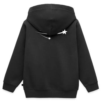 Shooting Stars Blanc Design - Sweat Premium à capuche zippé enfant bio - noir - Dos - AI Model Kid Male (0cm)