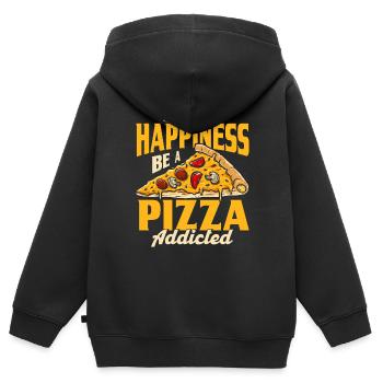 Gourmet Foodie Pizza Gift - Kids Premium Organic Zip-up Hoodie - black - Back - AI Model Kid Male (0cm)