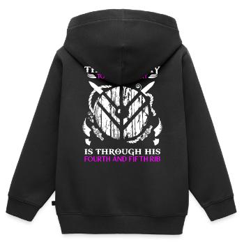Wikinger Shieldmaiden, Wikinger, Shield Maiden - Kinder Premium Organic Zip Hoodie - Schwarz - Hinten - AI Model Kid Male (0cm)