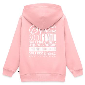 5 Solas, Protestantische Christliche Reformation - Kinder Premium Organic Zip Hoodie - Rosa - Hinten - AI Model Kid Female (0cm)