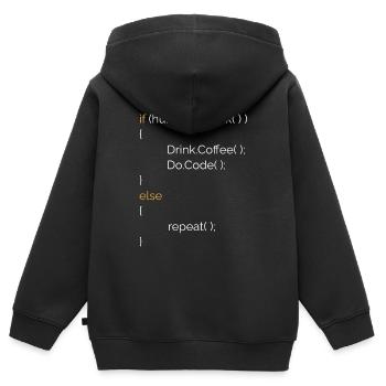 Programmeur Informaticien Café Cadeau C# Java - Sweat Premium à capuche zippé enfant bio - noir - Dos - AI Model Kid Male (0cm)
