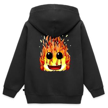 Feuer Hitze Flammen Inferno Gesicht Brand Berufe - Kinder Premium Organic Zip Hoodie - Schwarz - Hinten - AI Model Kid Male (0cm)