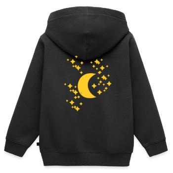 Moon Night Sky Starry Sky Stars Heavenly - Sweat Premium à capuche zippé enfant bio - noir - Dos - AI Model Kid Male (0cm)