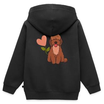 Cockapoo Cavapoo Cavoodle Spoodle Dog Lover Maman - Sweat Premium à capuche zippé enfant bio - noir - Dos - AI Model Kid Male (0cm)