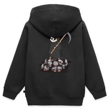 Horror Sense Master Grim Reaper Mort Halloween - Sweat Premium à capuche zippé enfant bio - noir - Dos - AI Model Kid Male (0cm)