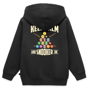 Billard Piscine Billard Billard Boule Billard Billard Cuisine 8Ball - Sweat Premium à capuche zippé enfant bio - noir - Dos - AI Model Kid Male (0cm)
