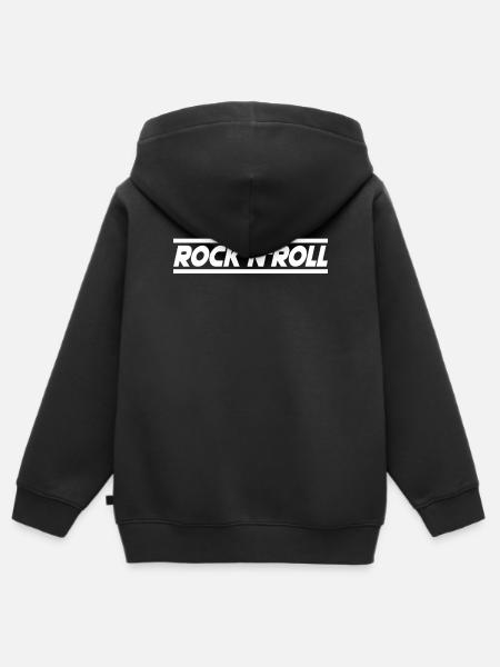 Rock n Roll - Kids Premium Organic Zip-up Hoodie - black