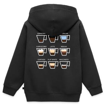 Coffee Lover Barista Cafe Minimalism Coffeeshop - Kinder Premium Organic Zip Hoodie - Schwarz - Hinten - AI Model Kid Male (0cm)