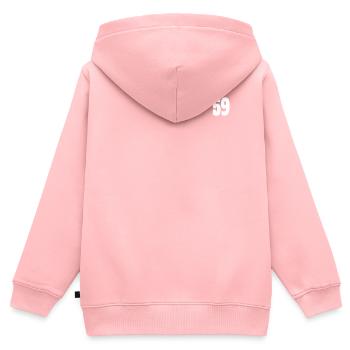 cincuenta y nueve 59 - Kinder Premium Organic Zip Hoodie - Rosa - Hinten - AI Model Kid Female (0cm)