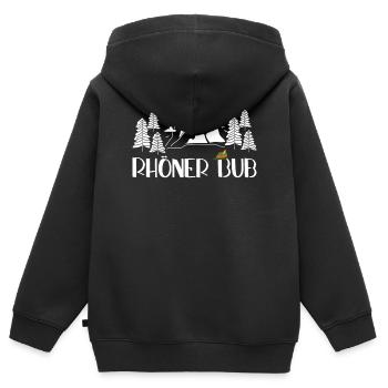 Rhöner Bub - Region Rhön Gebirge - Kinder Premium Organic Zip Hoodie - Schwarz - Hinten - AI Model Kid Male (0cm)