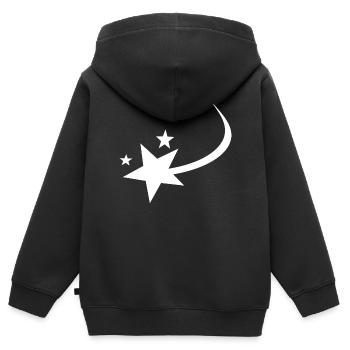 Shooting Star White - Kids Premium Organic Zip-up Hoodie - black - Back - AI Model Kid Male (0cm)
