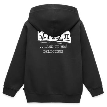 Essen Sie Etwas Kuchen Und Es War Lecker - Kinder Premium Organic Zip Hoodie - Schwarz - Hinten - AI Model Kid Male (0cm)