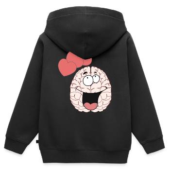 Hirn Gehirn Gefühle Liebe Partnerschaft Valentin - Kinder Premium Organic Zip Hoodie - Schwarz - Hinten - AI Model Kid Male (0cm)