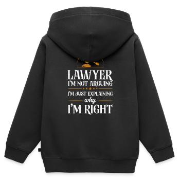 Jeune Avocat Avocat Avocat Avocat - Sweat Premium à capuche zippé enfant bio - noir - Dos - AI Model Kid Male (0cm)