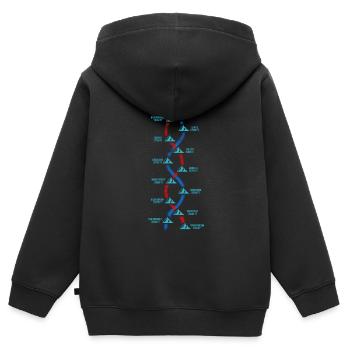 DNA Alpinist 14 Highest Mountains Everest K2 Makalu - Kids Premium Organic Zip-up Hoodie - black - Back - AI Model Kid Male (0cm)