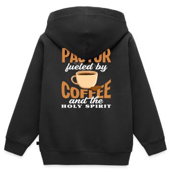 Pastor Kaffeeliebhaber Heiliger Geist - Kinder Premium Organic Zip Hoodie - Schwarz - Hinten - AI Model Kid Male (0cm)