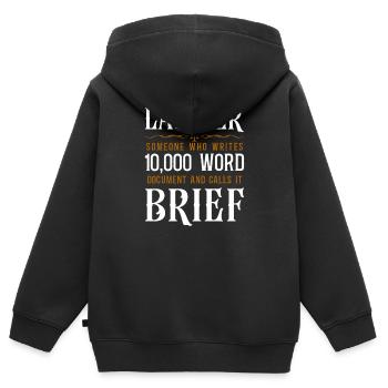 Jeune Avocat Avocat Avocat Avocat - Sweat Premium à capuche zippé enfant bio - noir - Dos - AI Model Kid Male (0cm)