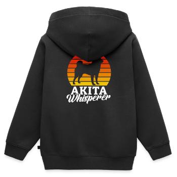 Akita Inu Shiba Inu Japanese Dog Gift - Kids Premium Organic Zip-up Hoodie - black - Back - AI Model Kid Male (0cm)
