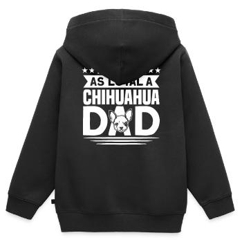 Chihuahua Papa Chihuahua Liebhaber Chihuahua - Kinder Premium Organic Zip Hoodie - Schwarz - Hinten - AI Model Kid Male (0cm)