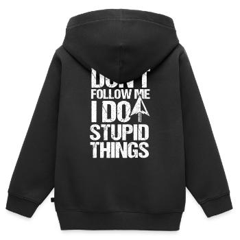 Pfeilspitze Sammler Bogenschießen Artefakt - Kinder Premium Organic Zip Hoodie - Schwarz - Hinten - AI Model Kid Male (0cm)