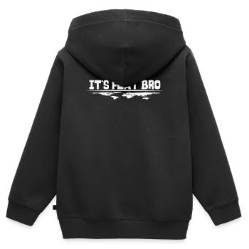 Flach, Bruder – so ist es - Kinder Premium Organic Zip Hoodie - Schwarz - Hinten - AI Model Kid Male (0cm)