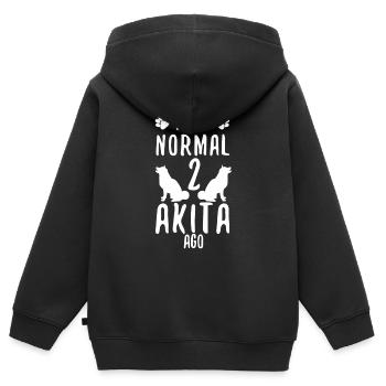 Akita Inu Shiba Inu Japanese Dog Gift - Kids Premium Organic Zip-up Hoodie - black - Back - AI Model Kid Male (0cm)