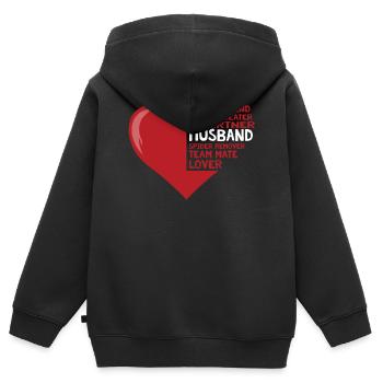 Ehemann, Bester Freund, Partner, Teamkollege - Kinder Premium Organic Zip Hoodie - Schwarz - Hinten - AI Model Kid Male (0cm)