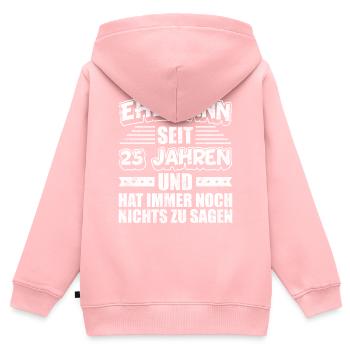 Silberhochzeit Hochzeitstag Ehemann Partnerlook - Kinder Premium Organic Zip Hoodie - Rosa - Hinten - AI Model Kid Female (0cm)