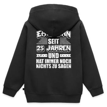 Silberhochzeit Hochzeitstag Ehemann Partnerlook - Kinder Premium Organic Zip Hoodie - Schwarz - Hinten - AI Model Kid Male (0cm)