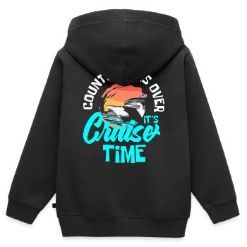 Kreuzfahrt, Schiffe, Urlaub Auf Einem Schiff - Kinder Premium Organic Zip Hoodie - Schwarz - Hinten - AI Model Kid Male (0cm)