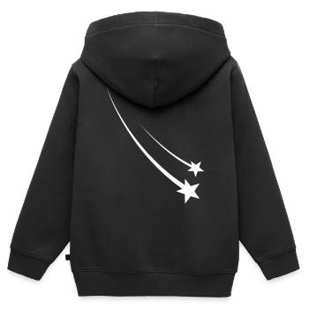Shooting Stars White - Kids Premium Organic Zip-up Hoodie - black - Back - AI Model Kid Male (0cm)