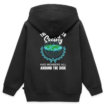 Mitglieder rund um die Scheibe - Kinder Premium Organic Zip Hoodie - Schwarz - Hinten - AI Model Kid Male (0cm)