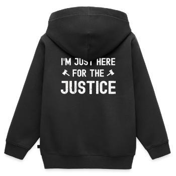 Avocat Avocat Avocat Juge Avocat Cabinet d’avocats - Sweat Premium à capuche zippé enfant bio - noir - Dos - AI Model Kid Male (0cm)