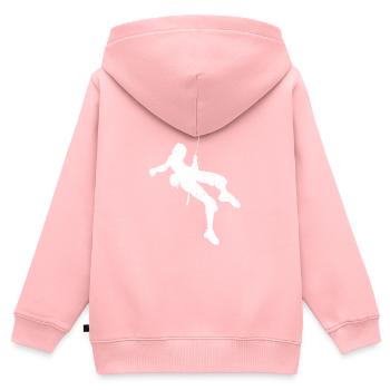 Escalade Mousqueton Bloc Sports de montagne Salle d’escalade - Sweat Premium à capuche zippé enfant bio - rose - Dos - AI Model Kid Female (0cm)