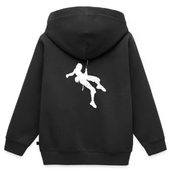 Climbing Carabiner Bouldering Mountain sports Climbing hall - Kids Premium Organic Zip-up Hoodie - black - Back - AI Model Kid Male (0cm)