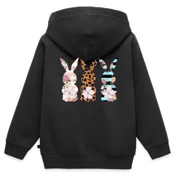 Ostern - Kinder Premium Organic Zip Hoodie - Schwarz - Hinten - AI Model Kid Male (0cm)