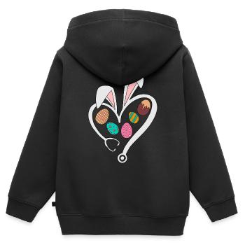Easter - Kids Premium Organic Zip-up Hoodie - black - Back - AI Model Kid Male (0cm)