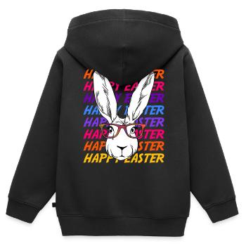 Ostern - Kinder Premium Organic Zip Hoodie - Schwarz - Hinten - AI Model Kid Male (0cm)