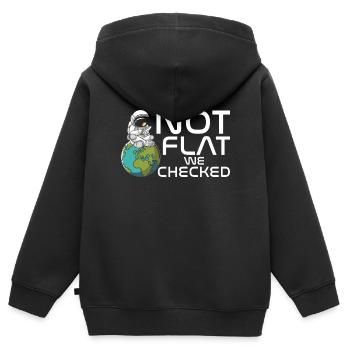 Pas plat – nous avons vérifié - Sweat Premium à capuche zippé enfant bio - noir - Dos - AI Model Kid Male (0cm)