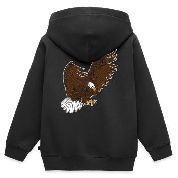 Weisskopfseeadler - Kinder Premium Organic Zip Hoodie - Schwarz - Hinten - AI Model Kid Male (0cm)