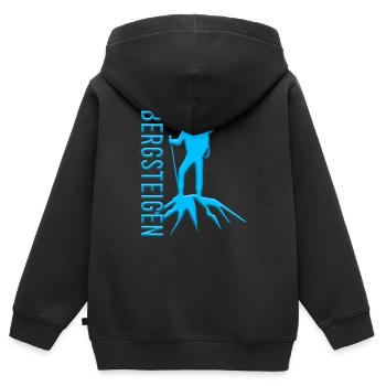 Bergsteigen - Kinder Premium Organic Zip Hoodie - Schwarz - Hinten - AI Model Kid Male (0cm)