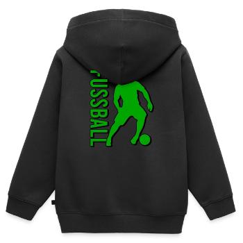 Fußball Fussball - Kinder Premium Organic Zip Hoodie - Schwarz - Hinten - AI Model Kid Male (0cm)