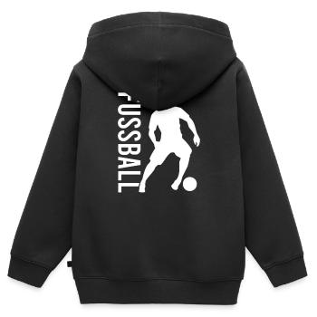 Fußball Fussball - Kinder Premium Organic Zip Hoodie - Schwarz - Hinten - AI Model Kid Male (0cm)