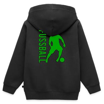 Fußball Fussball - Kinder Premium Organic Zip Hoodie - Schwarz - Hinten - AI Model Kid Male (0cm)