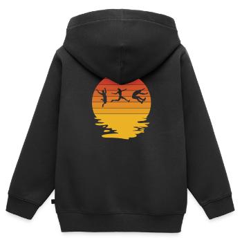 Long Jump Long Jump Athletics Athletes - Kids Premium Organic Zip-up Hoodie - black - Back - AI Model Kid Male (0cm)