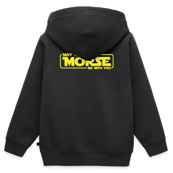 Funk Amateur Funker Funken Radio Hobby Cadeau - Sweat Premium à capuche zippé enfant bio - noir - Dos - AI Model Kid Male (0cm)