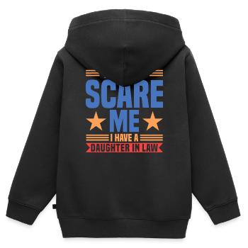 Schwiegermutter Familie - Kinder Premium Organic Zip Hoodie - Schwarz - Hinten - AI Model Kid Male (0cm)