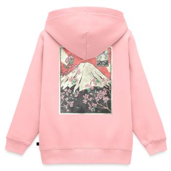 Mt Fuji Kirschblüte Japanisch Ästhetisches Geschen - Kinder Premium Organic Zip Hoodie - Rosa - Hinten - AI Model Kid Female (0cm)